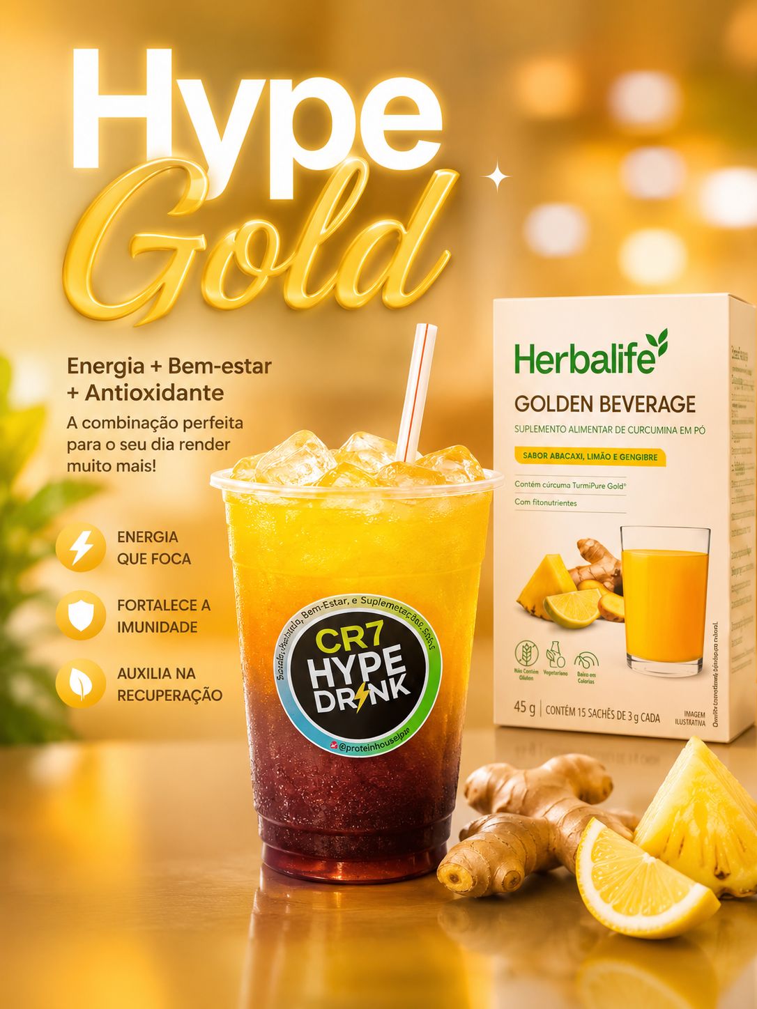Hype Gold (saborizado com Gengibre, Cúrcuma, Limão e Abacaxi)