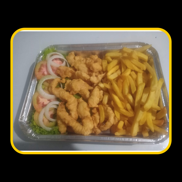 Petisco de Isca de Frango Empanado com Fritas 4 Pessoas